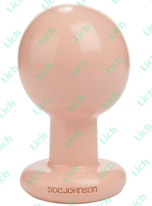 Круглая телесная анальная пробка ROUND LARGE