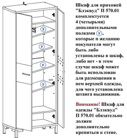 Шкаф для прихожей «Блэквуд Лофт» П3.0556.3.31