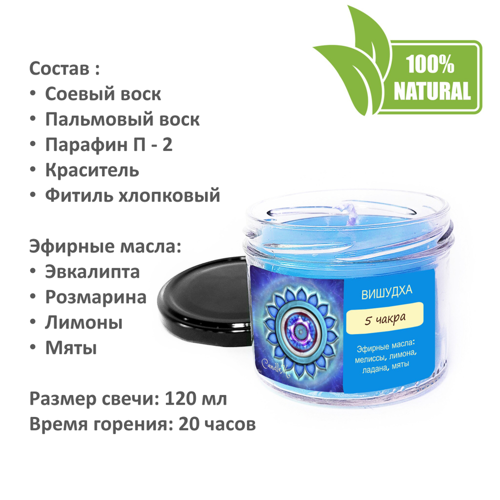 Свечи чакровые с эфирными маслами, 7 штук, 120 мл