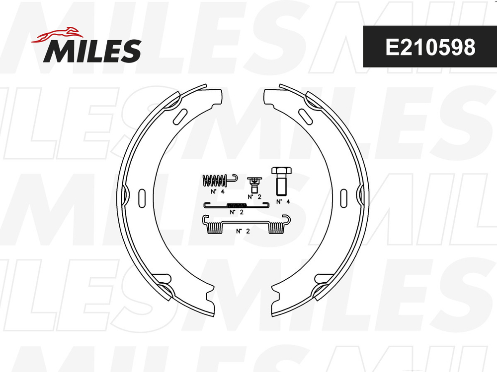 MILES - E210598-MLS - Brake Shoe Set, parking brake