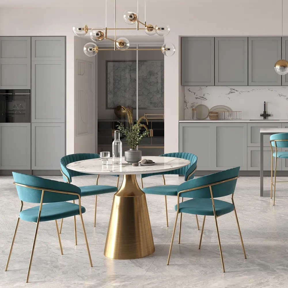 Комплект из 2-х стульев Bradex Home Turin синий, золотые ножки