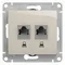 Розетка компьютерная RJ45 + RJ45 Cat 5e Systeme Electric Glossa Молочный GSL000985KK
