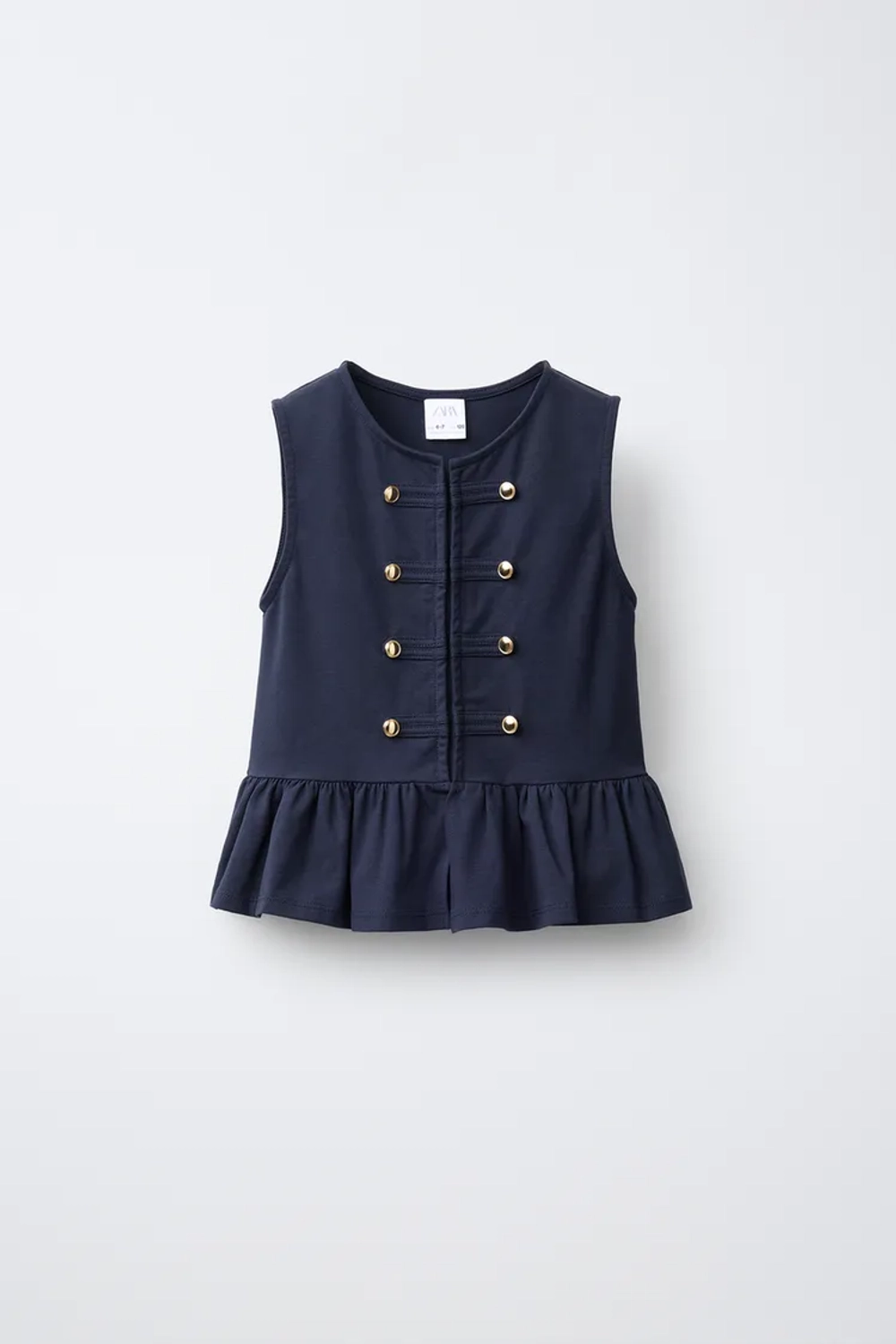 ZARA ФУТБОЛКА С ЗАСТЕЖКОЙ-КЛЕВАНТ, МОРСКОЙ СИНИЙ