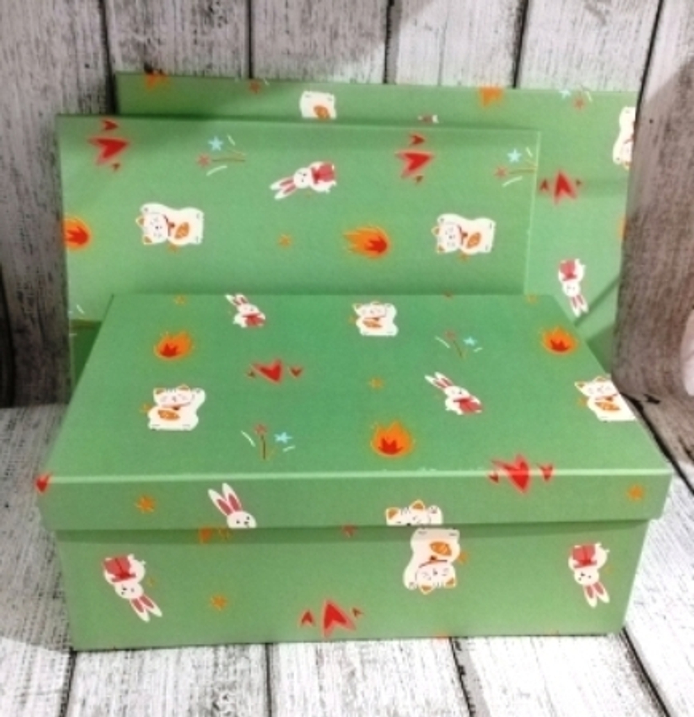 Коробка Прямоугольник 19*13*8 Зайка и котик