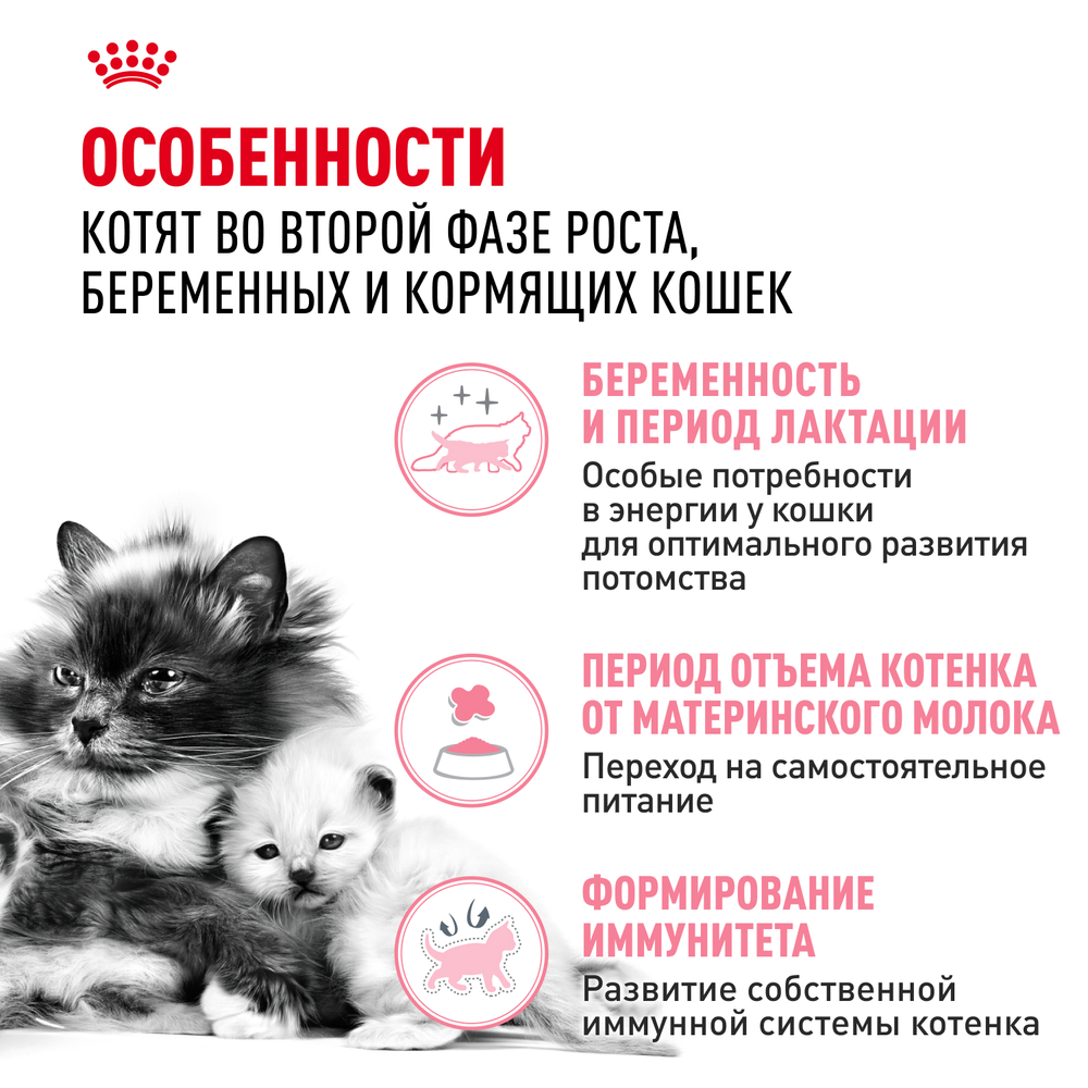 Royal Canin Mother&Babycat Мазэ энд Бэбикэт Корм сухой для котят в период первой фазы роста и отъема беременных и кормящих кошек 4кг