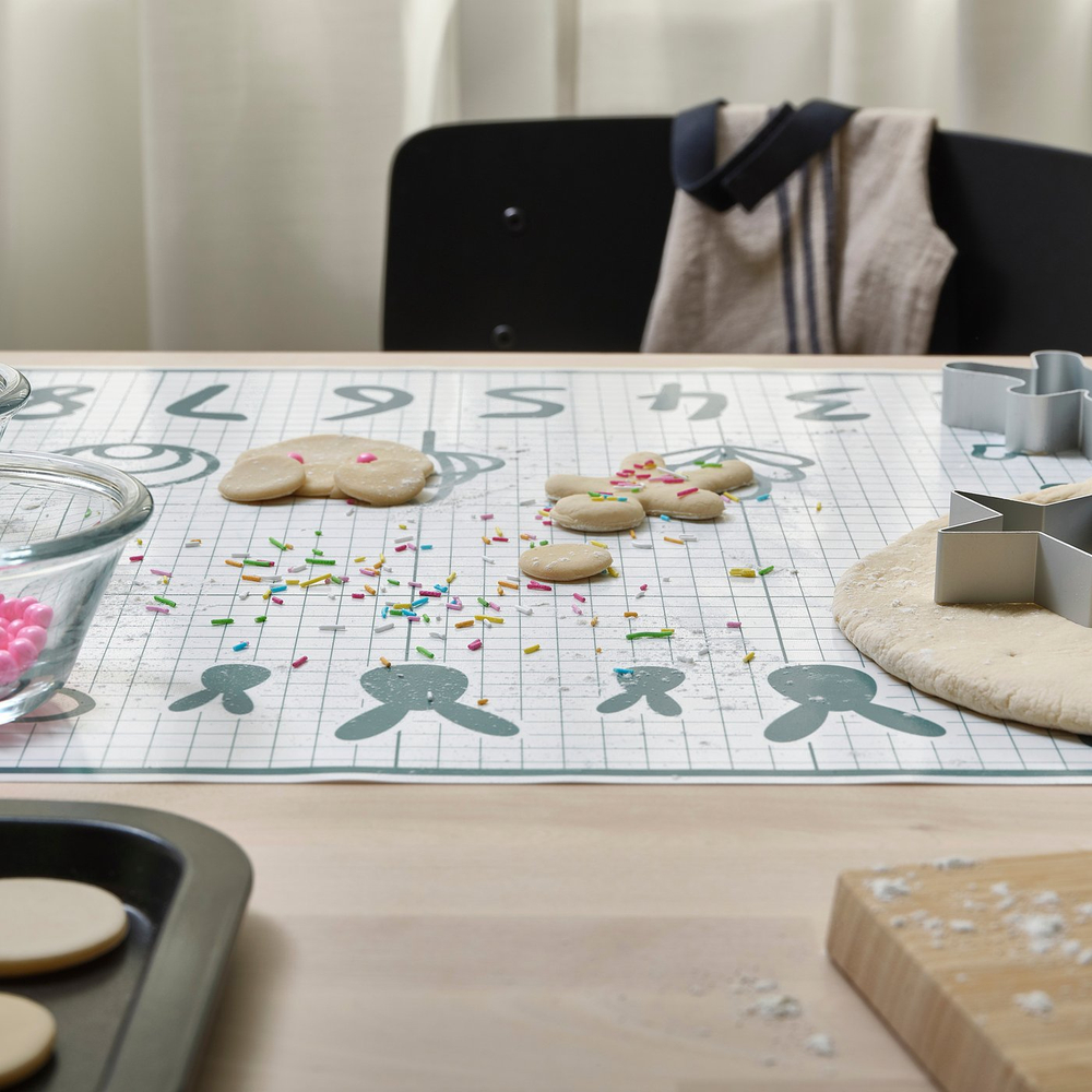 IKEA BAKTRADITION  (ИКЕА БАКТРАДИТИОН)  -  Силиконовый коврик - белый/бирюзовый 61х46 см