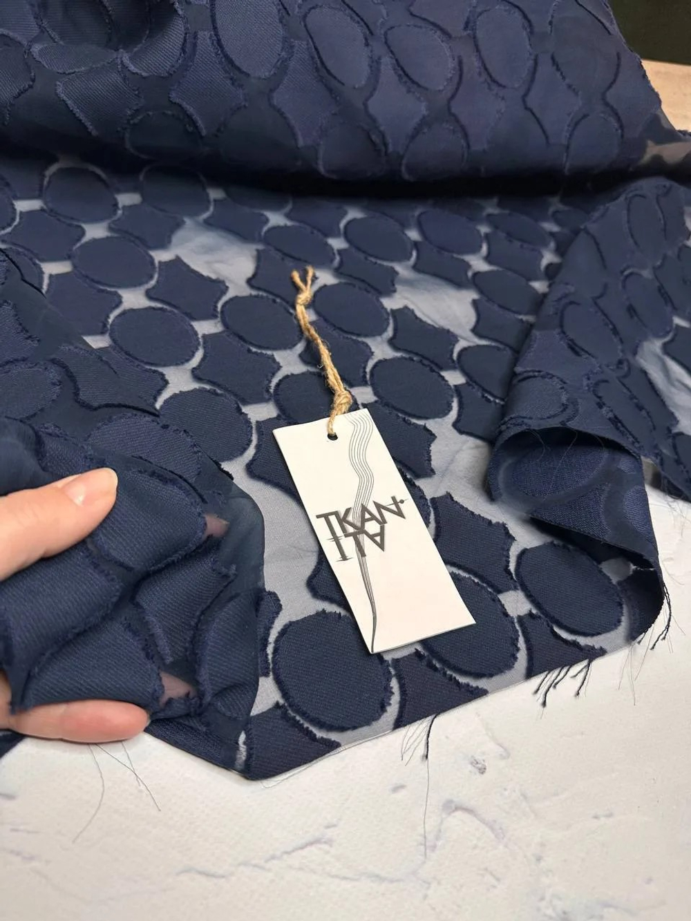 Блузочно-плательное хлопковое филькупе с шелком (LUIGI VERGA для BOTTEGA VENETA, 54%хлопок/46%шелк, Ночное синее море, 132, 129 гр/м2)