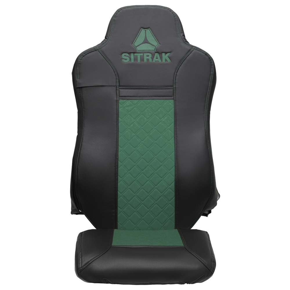 Чехлы Sitrak MAX; SITRAK C7H с 2024 г (экокожа, черный, зеленая вставка)