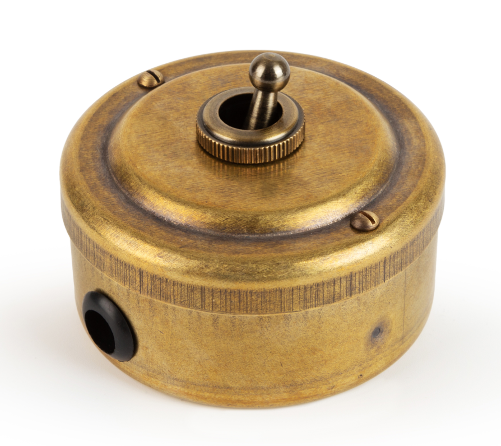 Переключатель (проходной) ретро тумблерный 1 кл. "Бронза" VINTAGE-BRASS 30302-1 / 1 Группа света, проходной