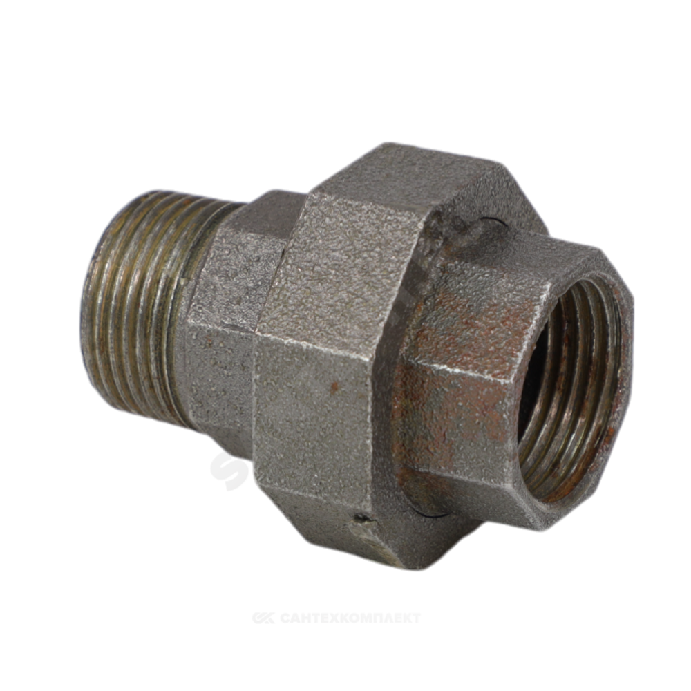 Соединитель прямой американка чугун Ду 20 (3/4") ВР/НР Fittex