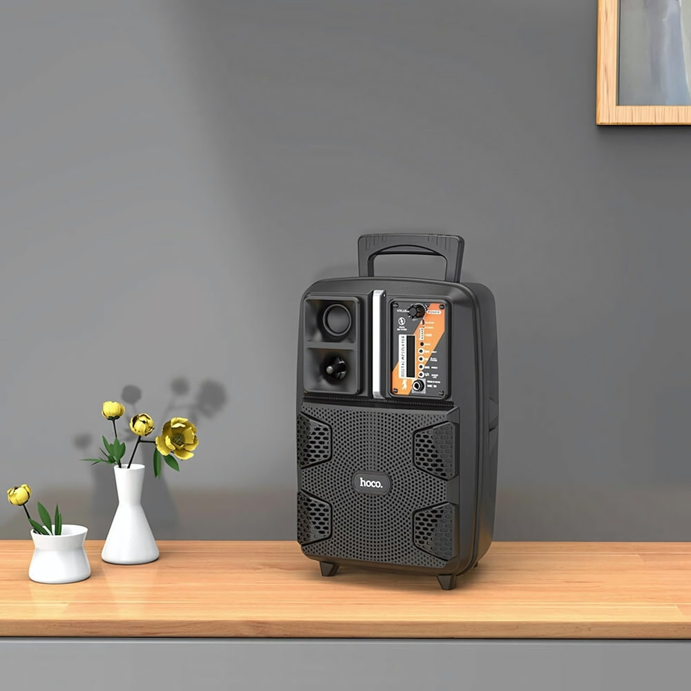 Портативная колонка HOCO BS37, 15W, BT5.0, 1800mAh, микрофон в комплекте Black