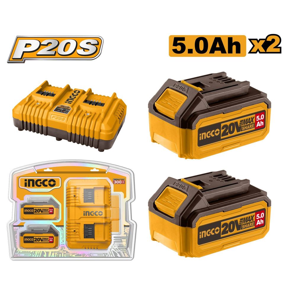 Набор АКБх2шт 5Ач и ЗУ 2Ах2А SUPER INGCO FBCPK2425 INDUSTRIAL