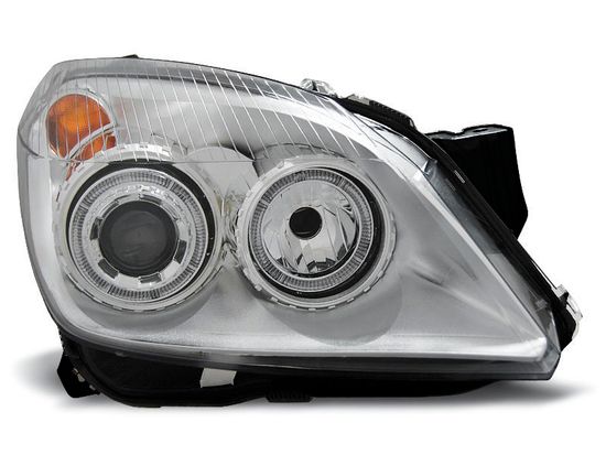 Передние фары angel eyes chrome для Opel Astra H