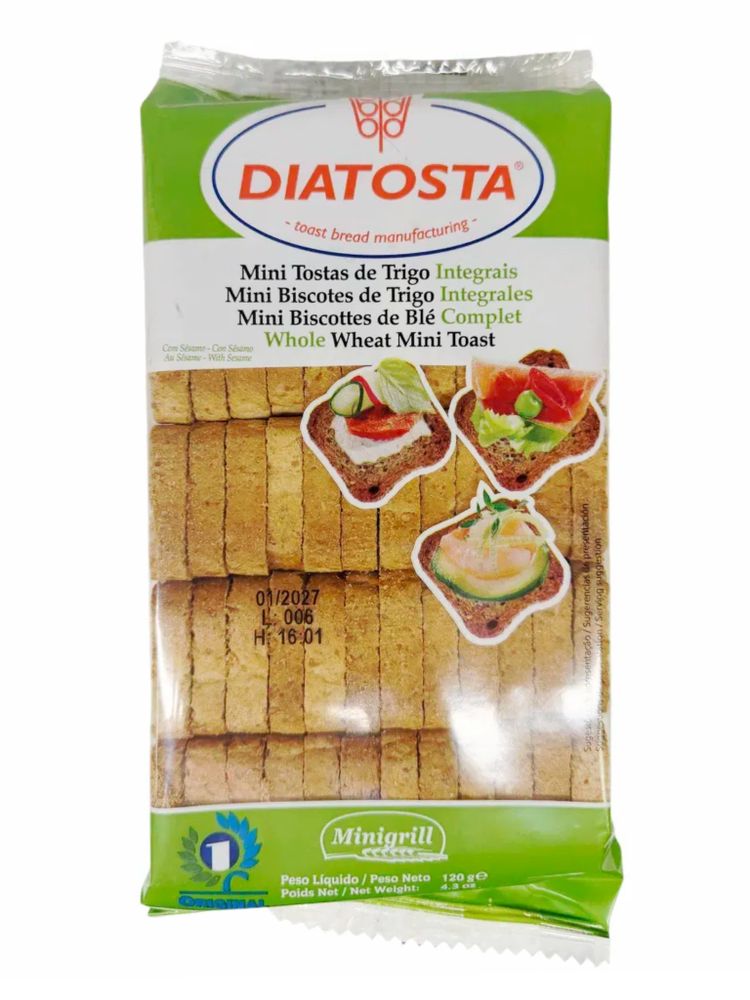 Мини-тосты цельнозерновые Diatosta с кунжутом 120 г