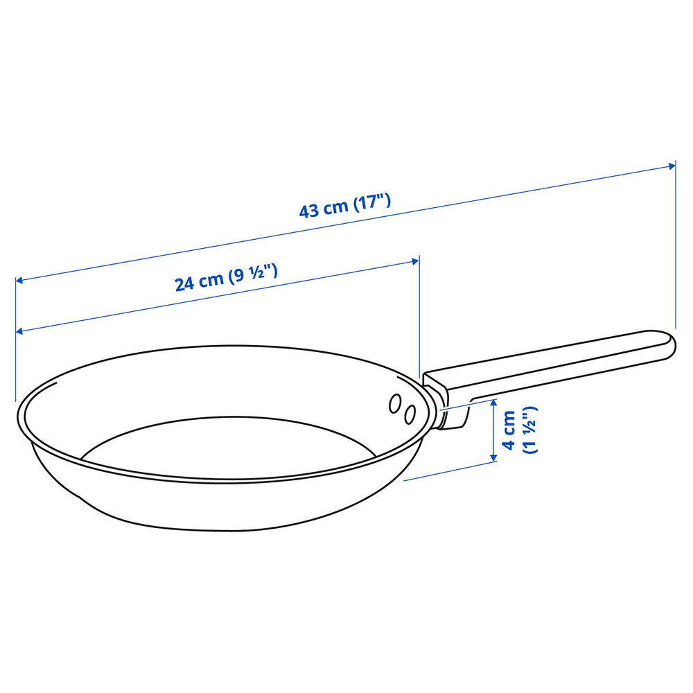 IKEA MIDDAGSMAT  (ИКЕА МИДДАГСМАТ)  -  Сковороды, 2 шт. - антипригарное покрытие/нерж. сталь
