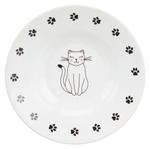 Миска керамическая с кошкой, 0,2 л/ø 15 см, белый, Trixie