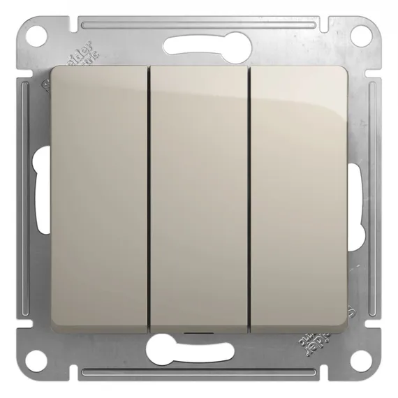 Выключатель трехклавишный Systeme Electric Glossa Молочный GSL000931
