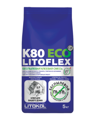 Клей LITOFLEX K80 ECO Цвет: Серый  5 кг,, класс С2 Е, Litokol