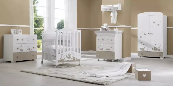Пеленальный комод Erbesi Mirtillo White/Tortora