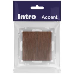 Выключатель Intro Accent 6-104-10 двойной, 10А-250В, IP20, СУ, AL/CU, венге | Intro