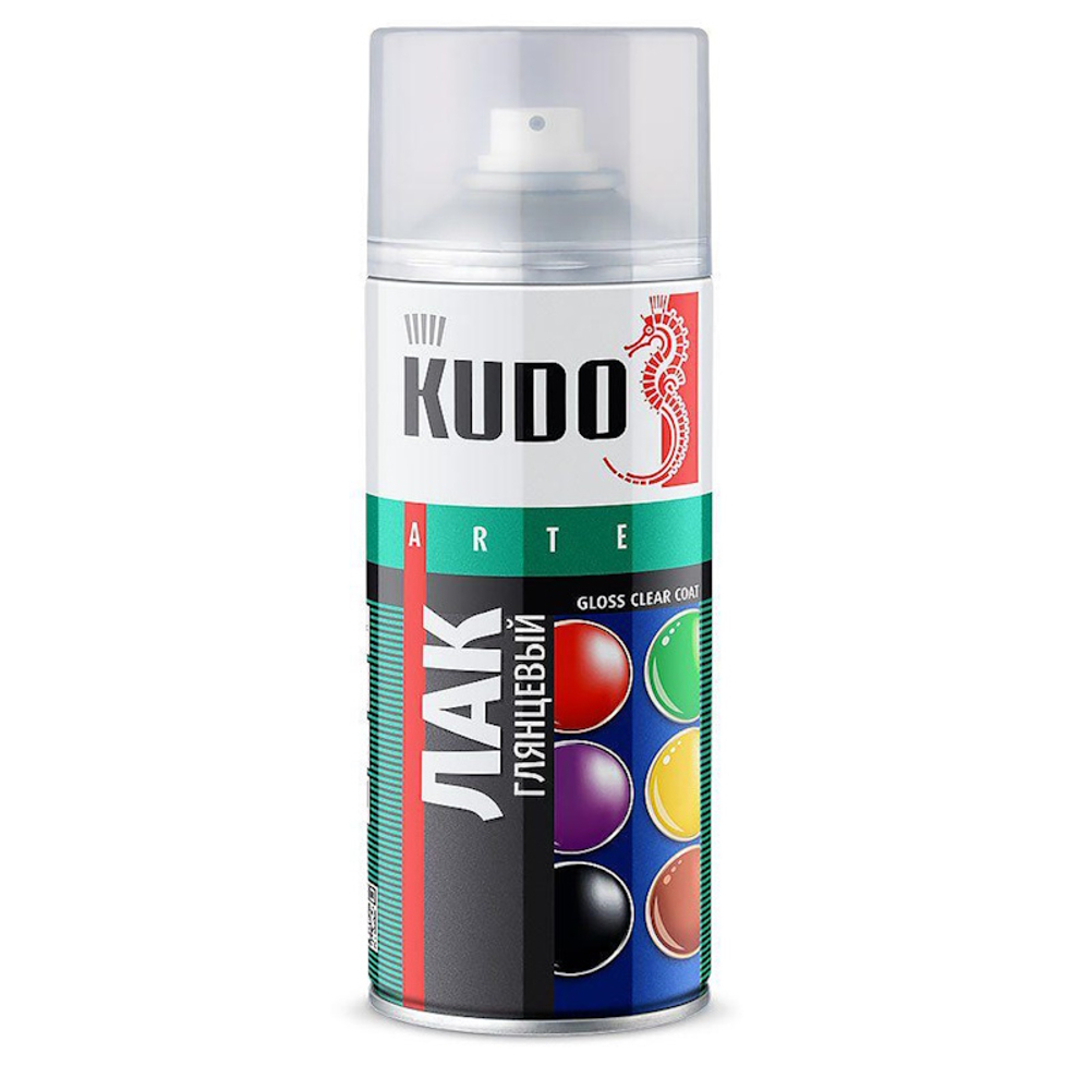 Лак аэрозольный KUDO акрил. бесцветн. глянц. 520мл / KU-9002