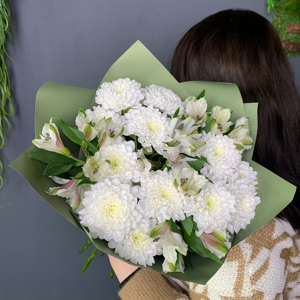 Букет Вини (альстромерия ,хризантема кустовая)