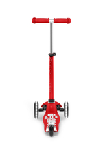 Самокат Mini Micro Deluxe Красный LED со стикерами Монстрики 15 шт