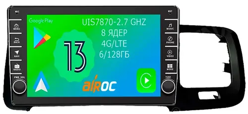 Магнитола для Volvo S60/V60 2010-2018 - Airoc AB-3801 (кнопки и крутилки), Android 13, Быстрая, SIM-слот, CarPlay