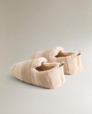 ZARA HOME ДЕТСКИЕ ТАПОЧКИ ИЗ ИСКУССТВЕННОЙ ОВЧИНЫ, НАТУРАЛЬНЫЙ