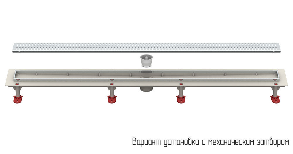 ТП-50B-700 Трап душевой с сухим затвором  без рамки D50мм