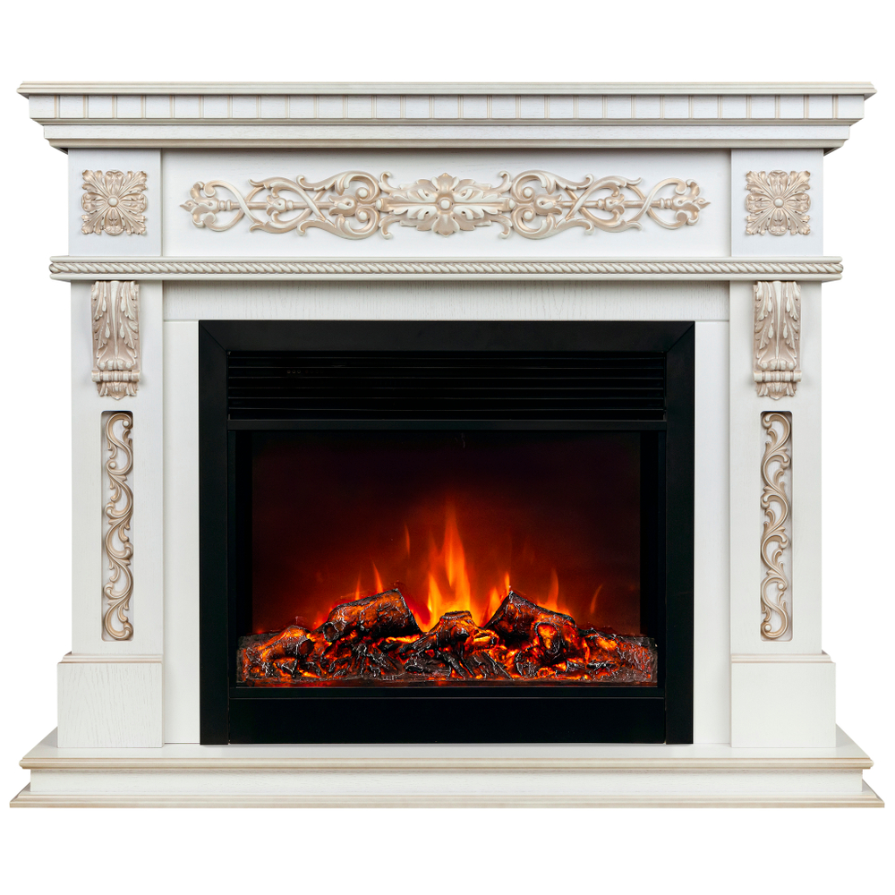 Каминокомплект Real Flame Estella 25,5/26 WT с очагом Moonblaze Deluxe Black
