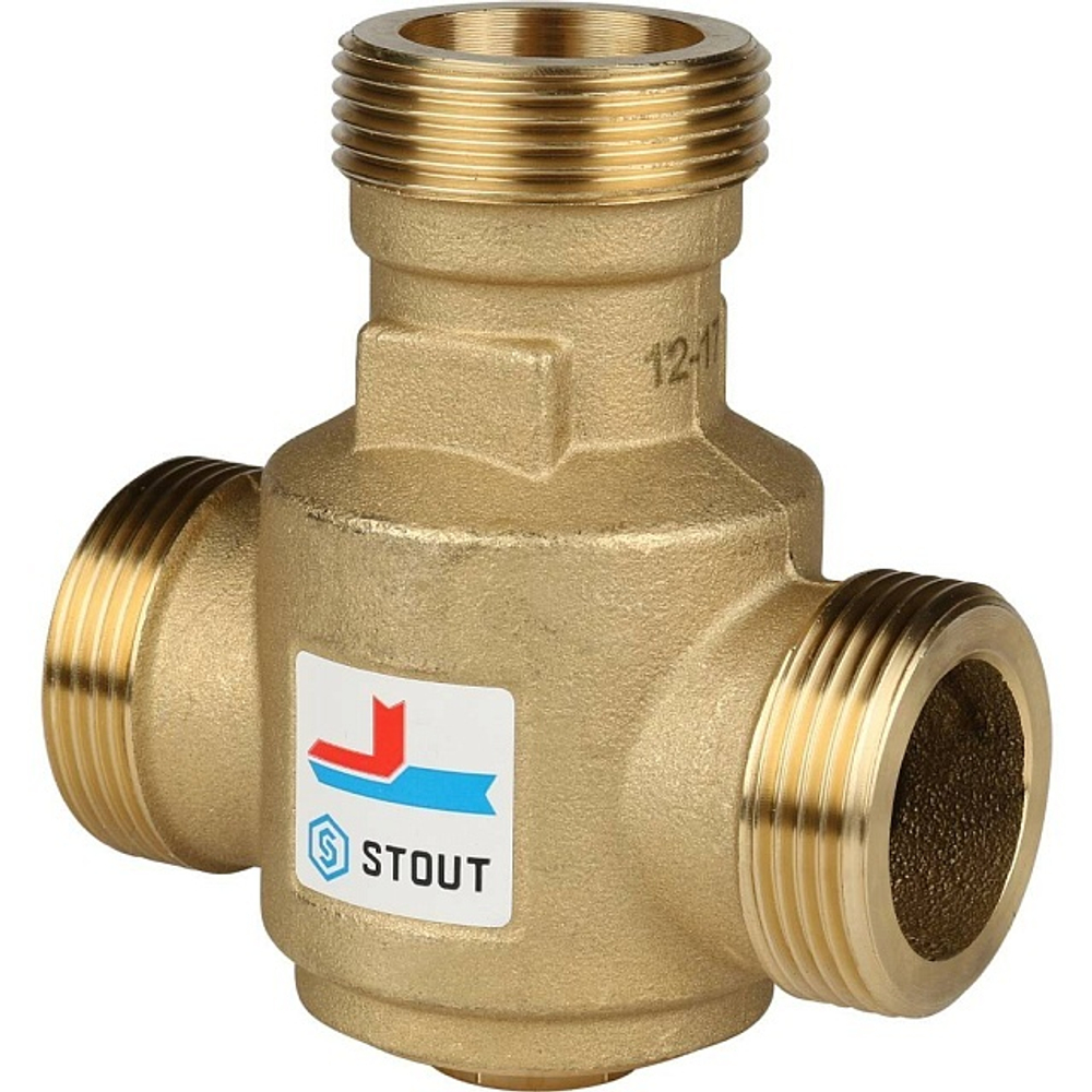 STOUT Термостатический смесительный клапан для твердотопливных котлов 1 1/4" НР 60°С KV 9