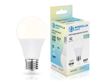 Светодиодная лампа Лон LED A60 15W IC E27 4000K 175-265V 601504 Bulbing Ambrella