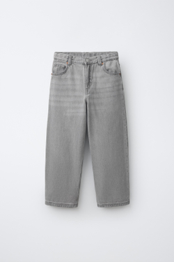 ZARA ДЖИНСЫ BAGGY RELAXED, СЕРЫЙ