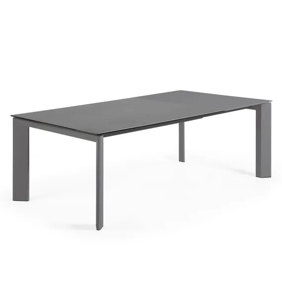 Раздвижной стол Axis 160-220x90 см, черная керамика, черный каркас