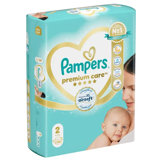 Подгузники Pampers Premium Care 2 (4-8 кг) 66 шт.