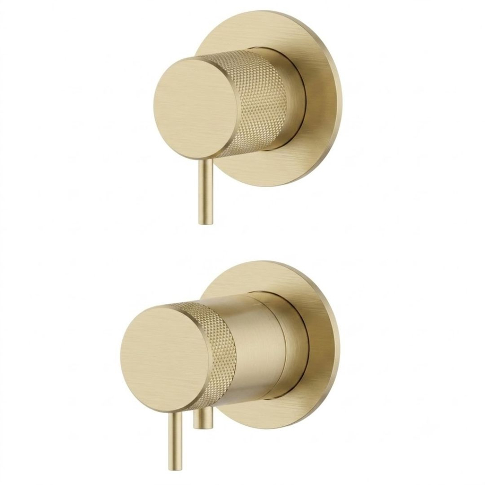Внешняя часть термостатического смесителя для душа HAPA X35 на 3 режима (цвет - шампань светлое золото браш. PVD) X35.0036.PEX.BWGPVD