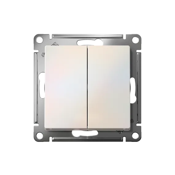 Переключатель проходной двухклавишный Systeme Electric AtlasDesign Жемчуг ATN000465
