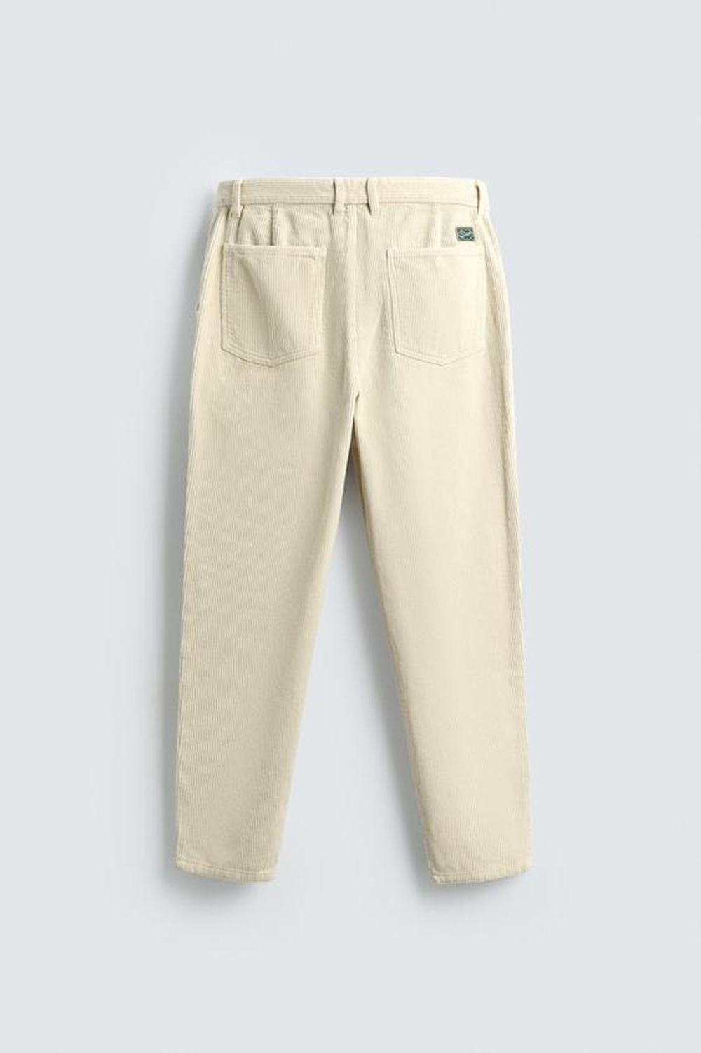 ZARA ВЕЛЬВЕТОВЫЕ БРЮКИ CARROT FIT, ЭКРЮ