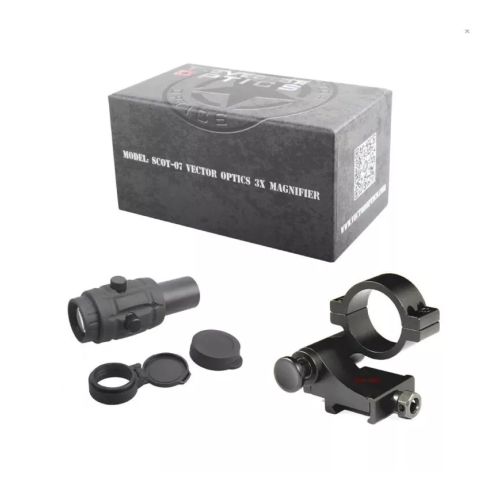 Увеличитель (магнифер) Vector Optics Maverick 3х26, H=36 мм, c откидным кронштейном Flip Side Mount