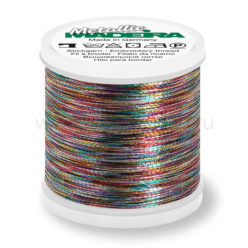 Нитки вышивальные металлизированные Madeira Metallic №40, 200 м, цв. Astro 5, 9842, 5 катушек