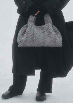POLENE СУМКА NUMERO NEUF LARGE MERINO, СЕРЫЙ