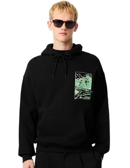 Куртка теннисная Lacoste Printed Fleece - black