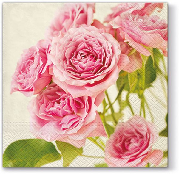 Салфетки 3-слойные для декупажа Sagen Vintage Design Lunch PAW Decor Collection Розовые розы