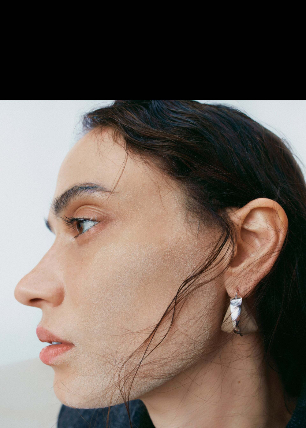 Polène Серьги Ormé Hoop Earrings, серо-коричневый