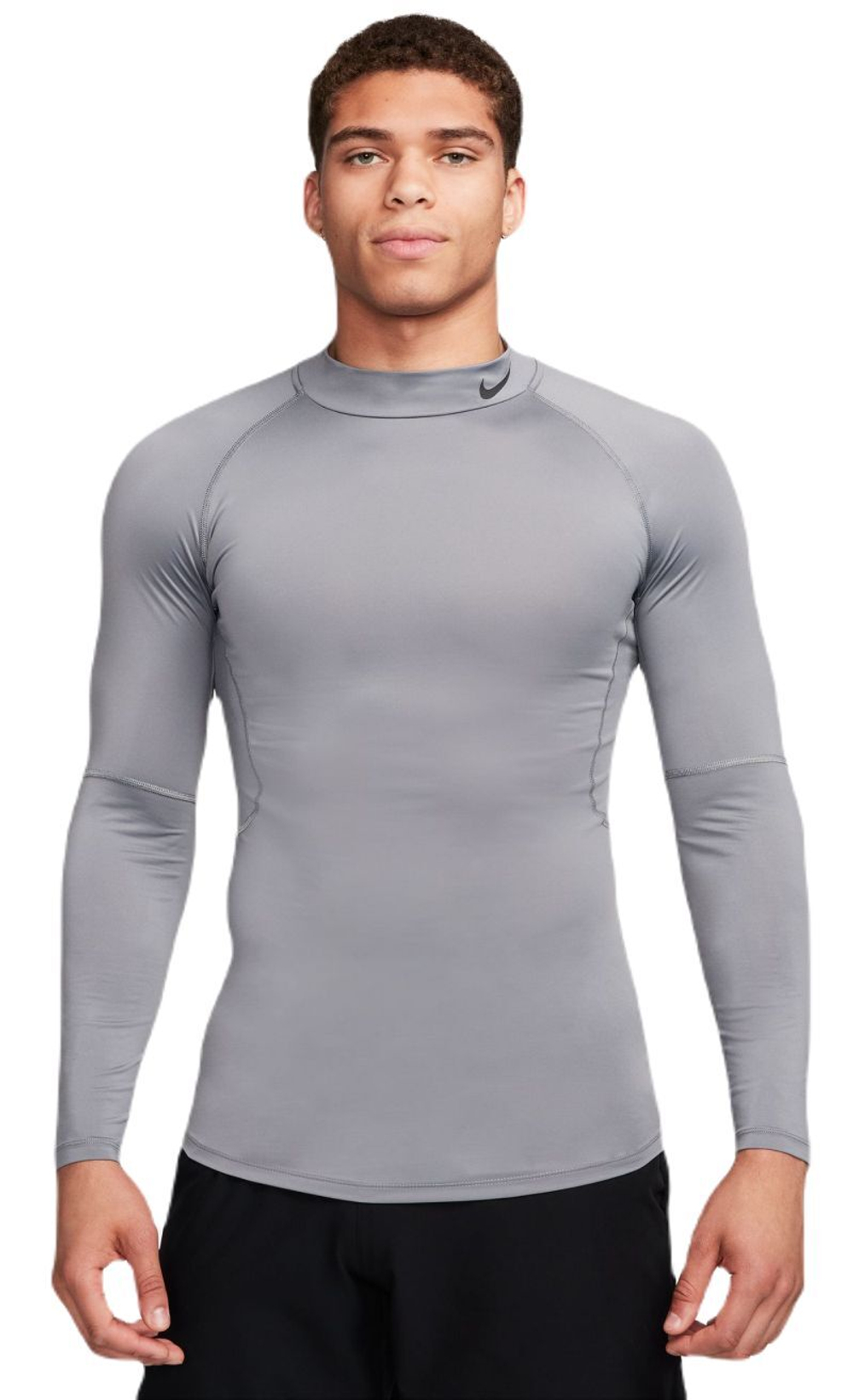 Компрессионка  Nike Pro Dri-FIT фитнес Mock-Neck Long-Sleeve - серый