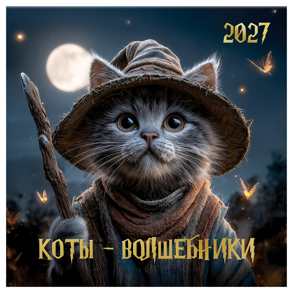 Календарь "Коты волшебники" настенный перекидной на скрепке