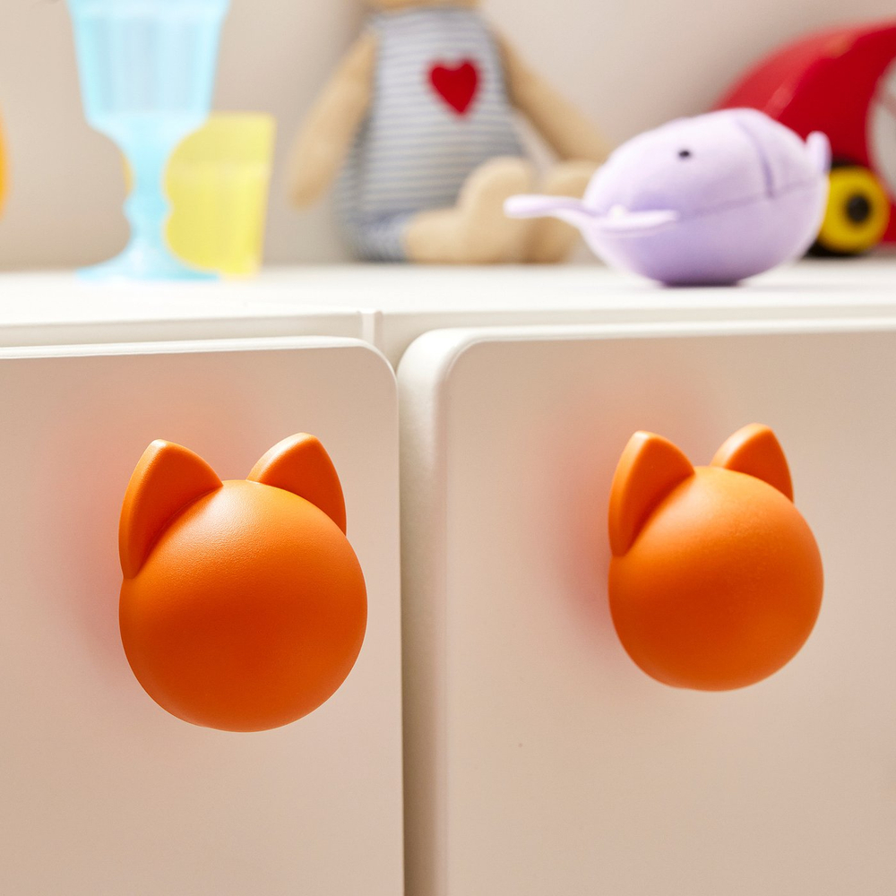 IKEA GREJSIMOJS  (ИКЕА ГРЕЙСИМОЙС)  -  Ручка-кнопка - оранжевый/кошка 38 мм