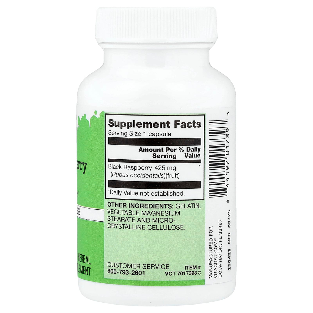 Vitacost, Black Raspberry, 425 mg, 60 Capsules
