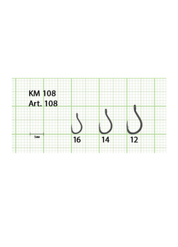 Крючок рыболовный Fish Crystal KM108 с ушком №14 (5 упаковок)